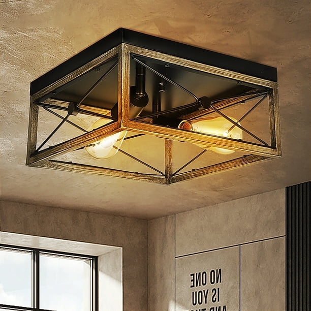 Balcony 2-Light Farmhouse Flush Mount Ceiling Light Fixture Bedroom Farmhouse Entryway Rustic Industrial Oak Wood Ceiling Light Black Metal Dining Room Retro Ceiling Lamp for Hallway Balcony 2-Light Farmhouse Flush Mount Ceiling Light Fixture Bedroom Farmhouse Entryway Rustic Industrial Oak Wood Ceiling Light Black Metal Dining Room Retro Ceiling Lamp for Hallway